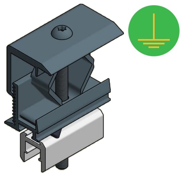 ValkPitched Endklemme für Aluprofil - T30 - Klemmbereich 28-50 mm, Schwarz |