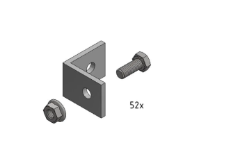 Valk Quermontagebox - lose Winkel mit Schraube und Mutter |